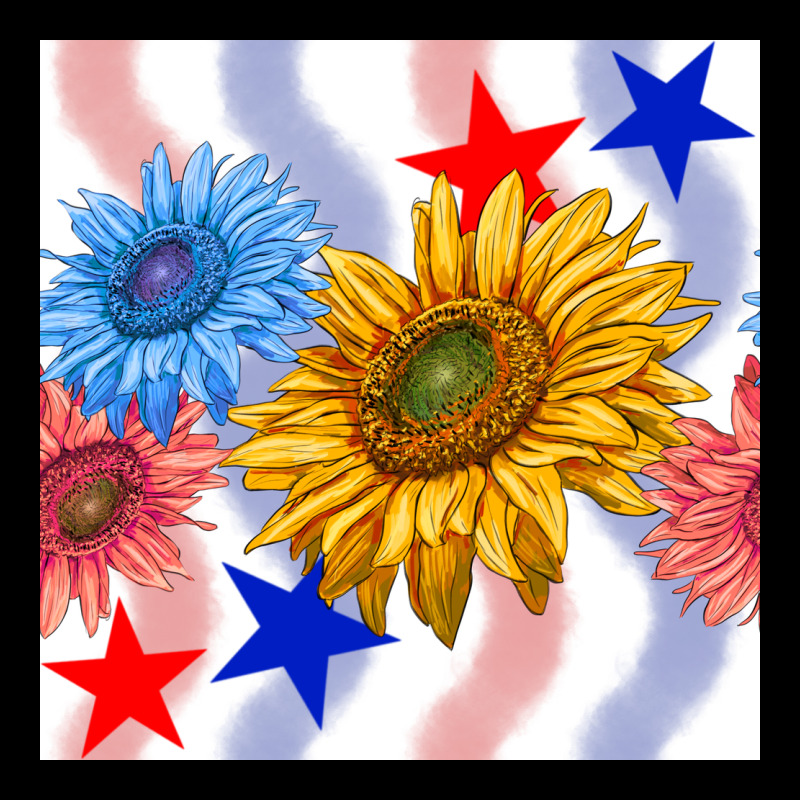 Patriotic Sunflowers Long Sleeve Tee by BundleAndBundleShop | Teevron