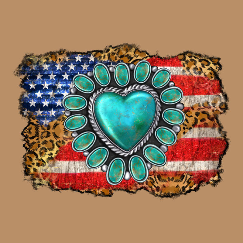 American Flag Leopard Turquoise Gemstone Vintage Hoodie by Neo Western | Teevron