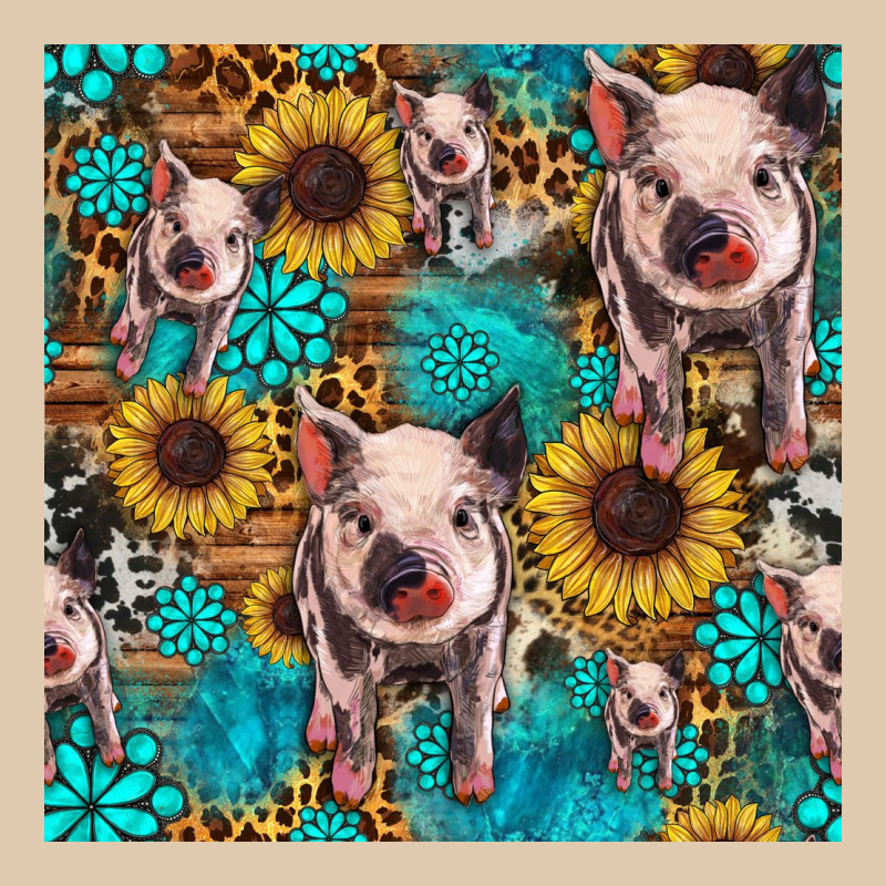 Cute Pig With Patches Seamless Pattern Heavyweight Sweatshirt by HRA Design Shop | Teevron