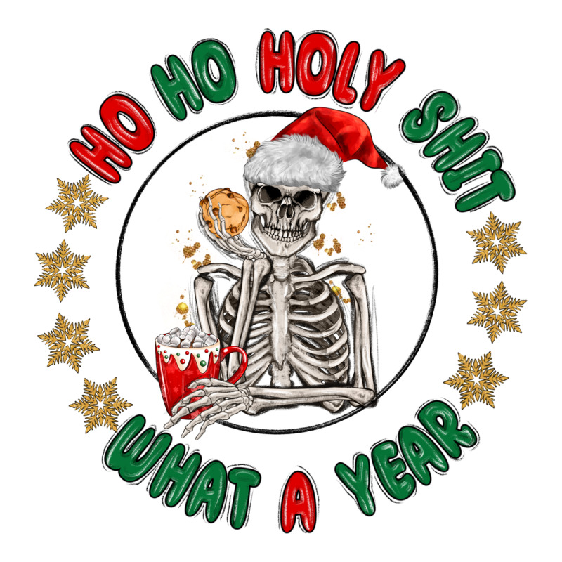 Ho Ho Holly Shit Skeleton Santa Heavyweight Hoodie by MaliasSmallBusiness | Teevron