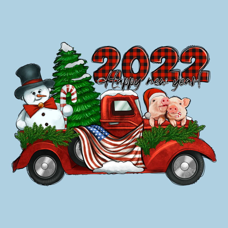 Happy New Year 2022 Christmas Truck With American Flag Premium Hoodie by Jasminsmagicworld | Teevron