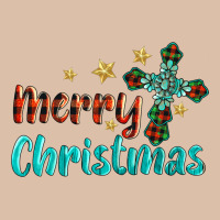 Merry Christmas Turquoise Gemstones Cross Urban Heavy Tee | Teevron