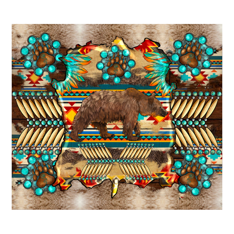 Bear Native Animal  Pelt  Tumbler Premium Tee by BarkalooDesign | Teevron