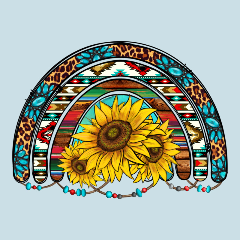 Western Sunflowers Aztec Leopard Serape  Rainbows Ladies Tee by AdoDesignShop | Teevron