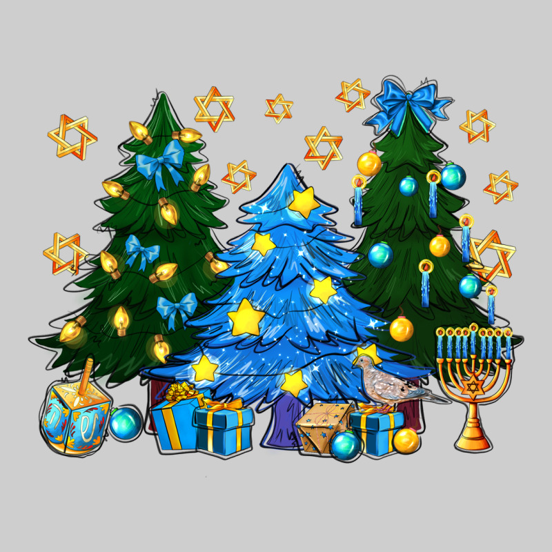 Hannukah Christmas Trees Premium Sweatshirt by NancyCooperArtShop | Teevron