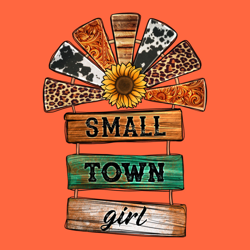 Small Town Girl Western Windmill Wooden Boards Premium Hoodie by Jasminsmagicworld | Teevron