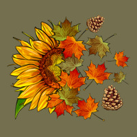 Sunflower And Autumn Leaves Vintage Hoodie | Teevron