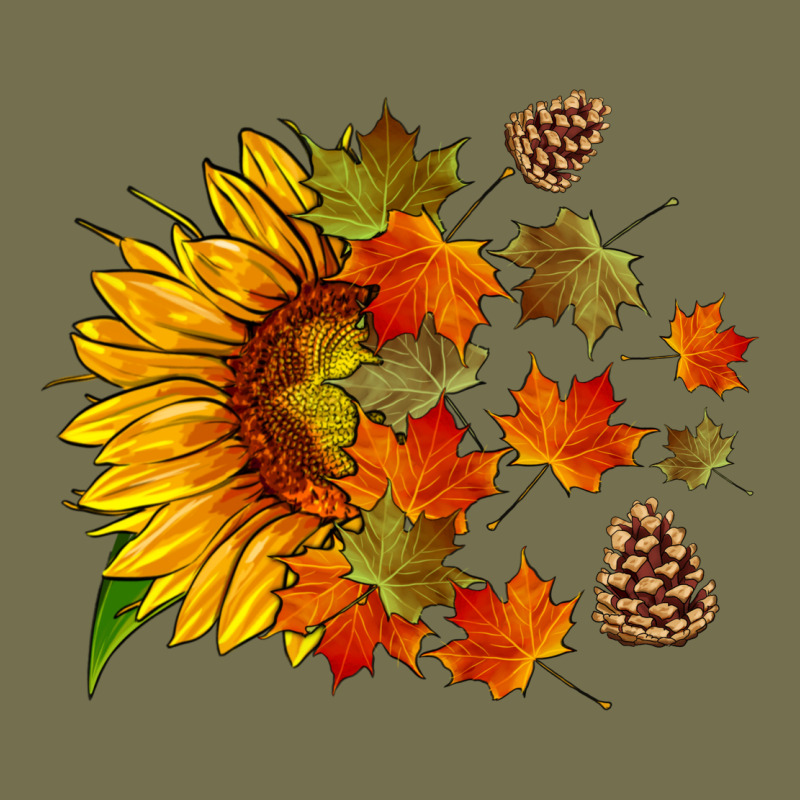 Sunflower And Autumn Leaves Vintage Hoodie by HRA Design Shop | Teevron