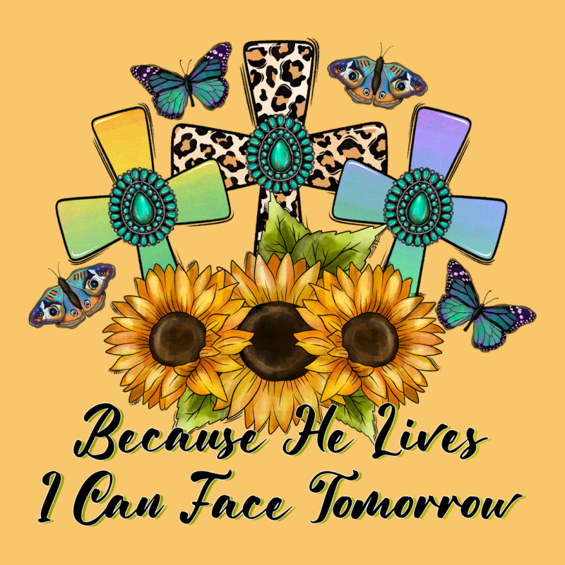 Because He Lives I Can Face Tomorrow Vintage Hoodie by CowhideDigitalArt | Teevron