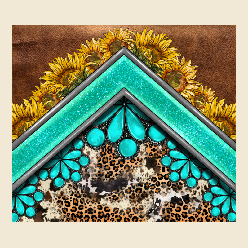 Western  Sunflower Turquise Gemstone  Tumbler Premium Tee by BarkalooDesign | Teevron