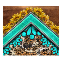 western  sunflower turquise gemstone  tumbler | Teevron