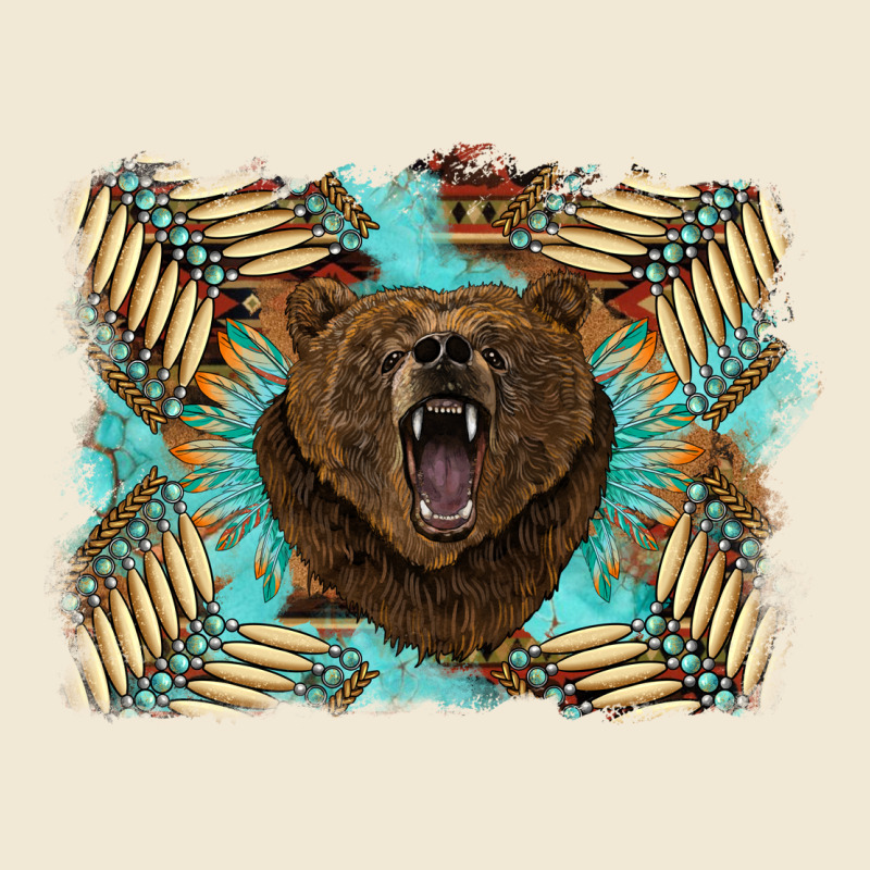 Bear Native American Background Premium Tee by BarkalooDesign | Teevron
