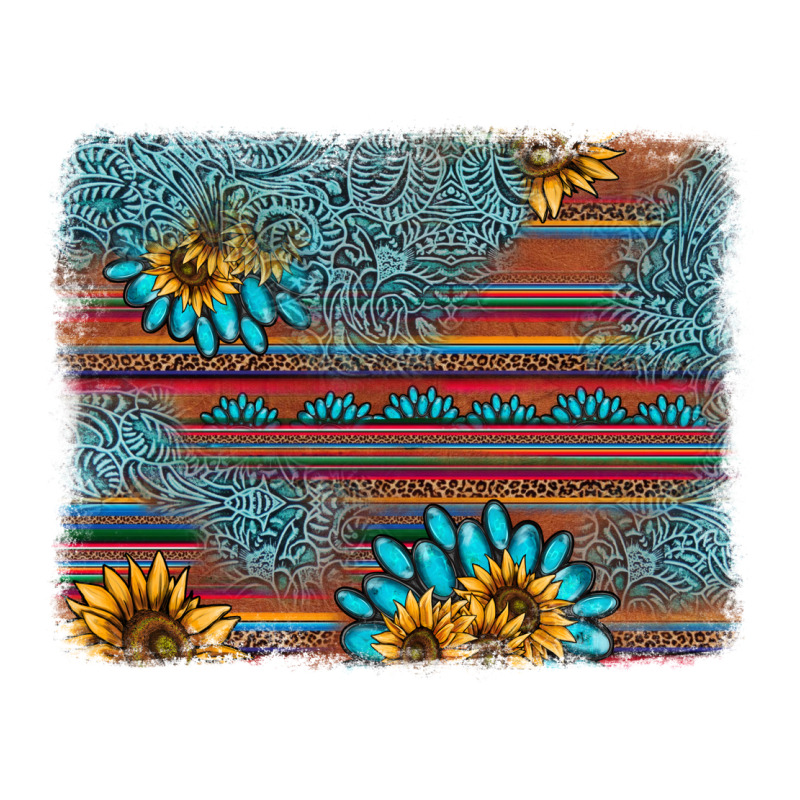 Sunflower Gemstone Serape Background Ladies Tee by AdoDesignShop | Teevron