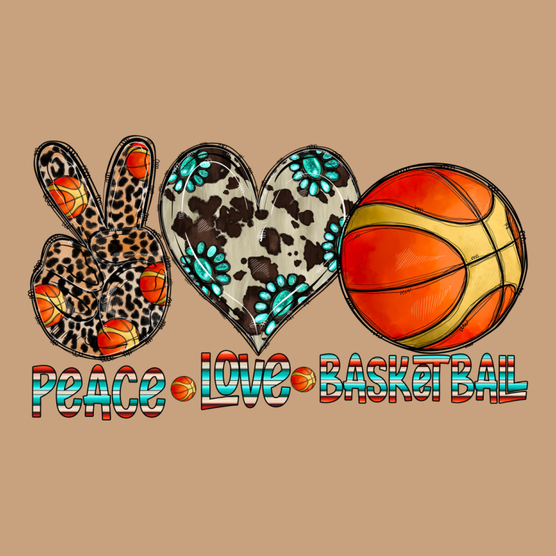 Peace Love Basketball Vintage Tee by CowhideDigitalArt | Teevron