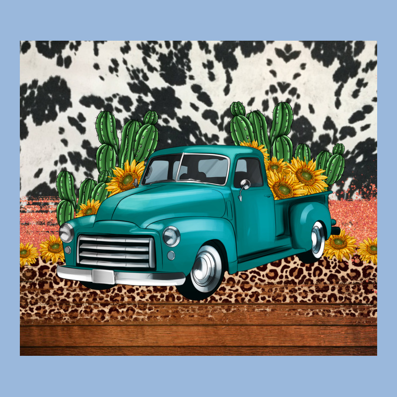 Western Farm Truck Cactus And Sunflowers Premium Hoodie by Jasminsmagicworld | Teevron