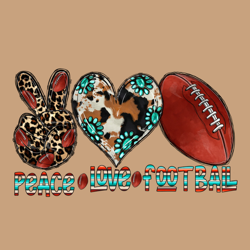 Peace Love Football Vintage Tee by CowhideDigitalArt | Teevron