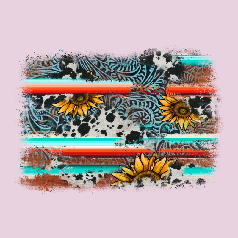 Serape Cowhide Sunflower Background Ladies Tee by AdoDesignShop | Teevron