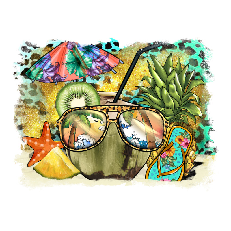 Coconut With Fruits  Background Premium Hoodie by BarkalooDesign | Teevron