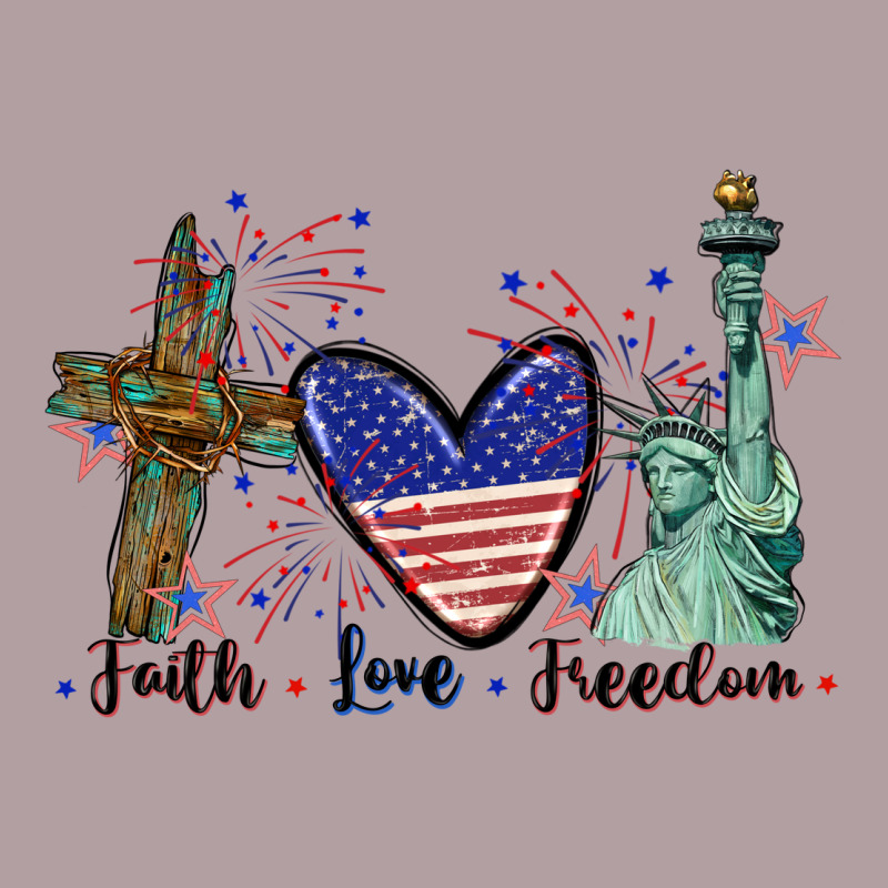 Faith Love Freedom 4th Of July Vintage Hoodie by CowGirlArtShop | Teevron