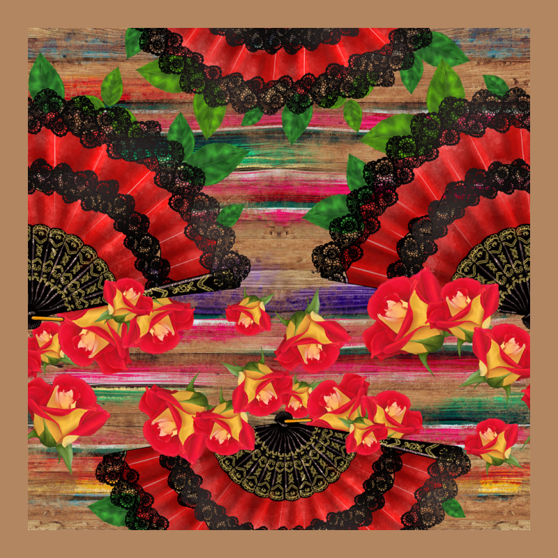 Spanish Hand Fan Seamless Pattern Long Sleeve Tee by BundleAndBundleShop | Teevron