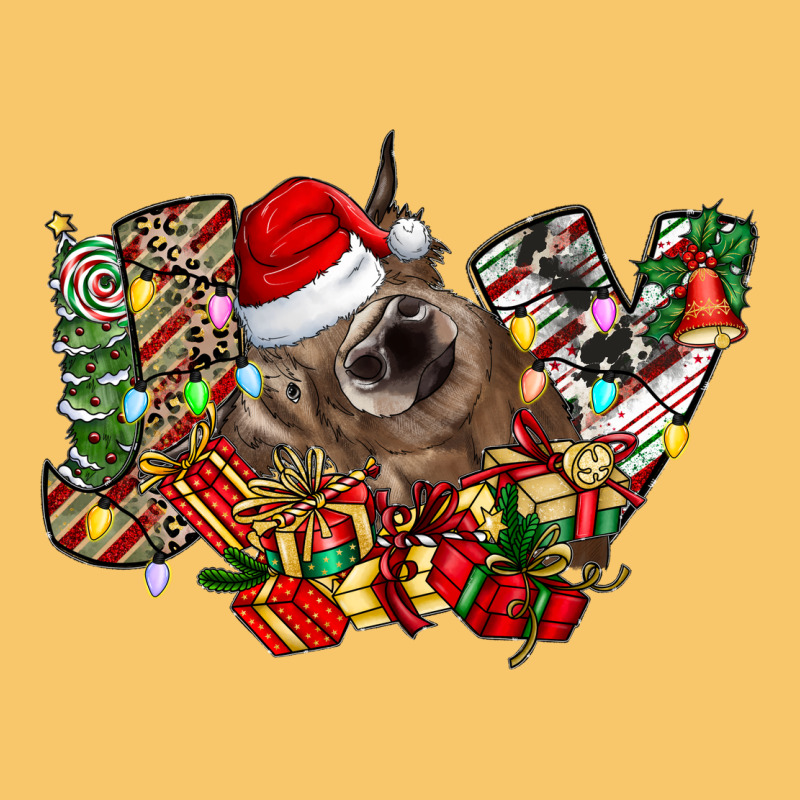 Christmas Joy Highland Cow Vintage Hoodie by CowhideDigitalArt | Teevron