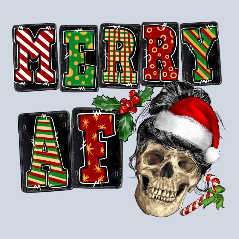 Merry Af Skeleton Messy Bun Premium Sweatshirt by NancyCooperArtShop | Teevron