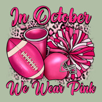 In October We Wear Pink Cheer With Football Breast Urban Heavy Tee | Teevron