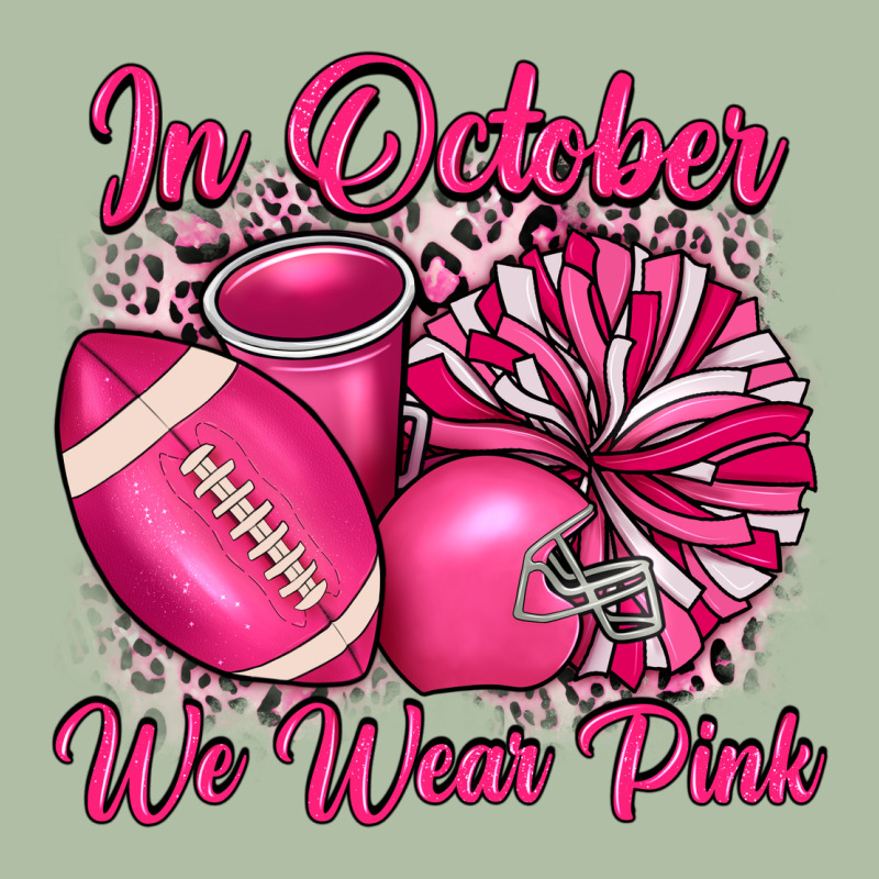 In October We Wear Pink Cheer With Football Breast Urban Heavy Tee by JahusDesignShop | Teevron