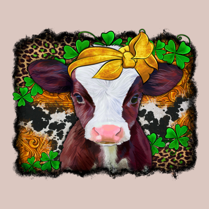 St Patricks Baby Cow With Leopard Background Premium Hoodie by Jasminsmagicworld | Teevron