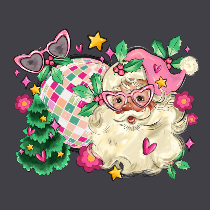 Pink Santa And Disco Ball With Christmas Tree Heavyweight Hoodie by MaliasSmallBusiness | Teevron