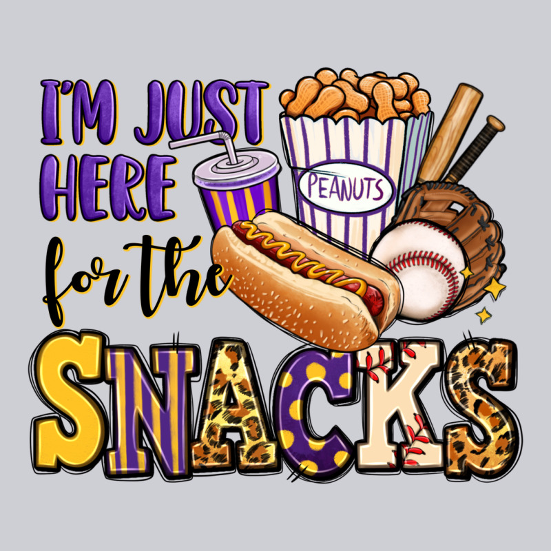 I'm Just Here For The Snacks Baseball Purple And G Classic Tee by Jasminsmagicworld | Teevron