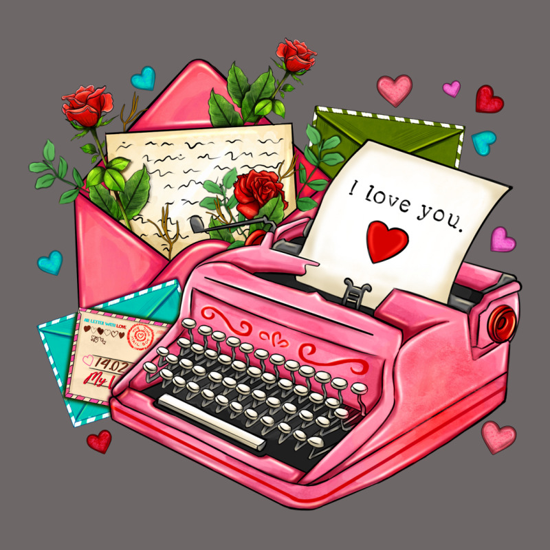 Pink Typewriter And Letters Classic Tee by AdoDesignShop | Teevron