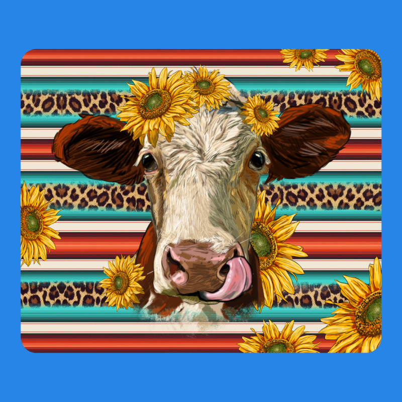 Serape Leopard Hereford Cattle Mousepad Premium Hoodie by Jasminsmagicworld | Teevron