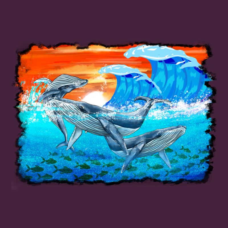 Humpback Whale And Wave Background Premium Tee by BarkalooDesign | Teevron