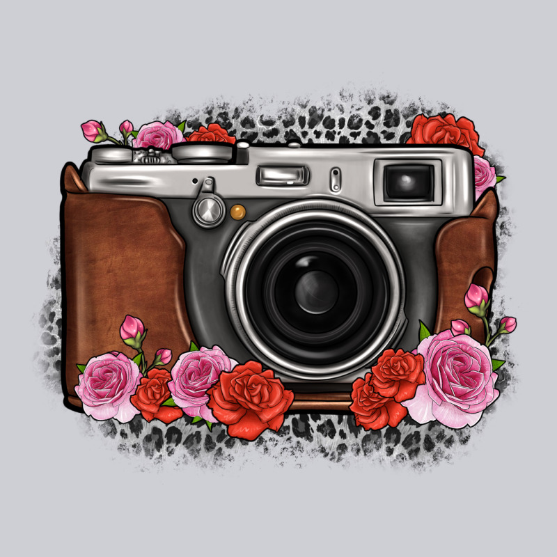 Rose Grey Leopard Vintage Camera Heavyweight Sweatshirt by FaDigitalArtStudio | Teevron