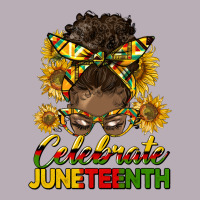 Celebrate Juneteenth Black Woman Bun Vintage Tee | Teevron