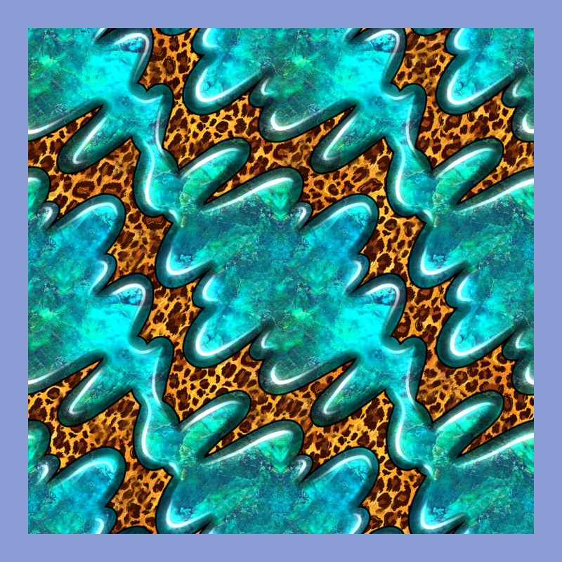 Turquoise Leopard Seamless Pattern Long Sleeve Tee by BundleAndBundleShop | Teevron