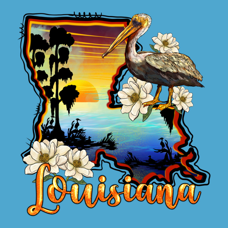 Louisiana  Sunset Map Magnolia Premium Hoodie by BarkalooDesign | Teevron