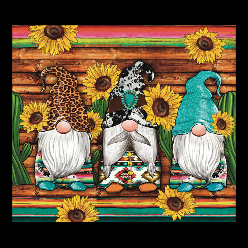Western Gnomes Cactus Sunflowers Serape Wooden Leopard Gemstone Long Sleeve Tee by Artiststas | Teevron