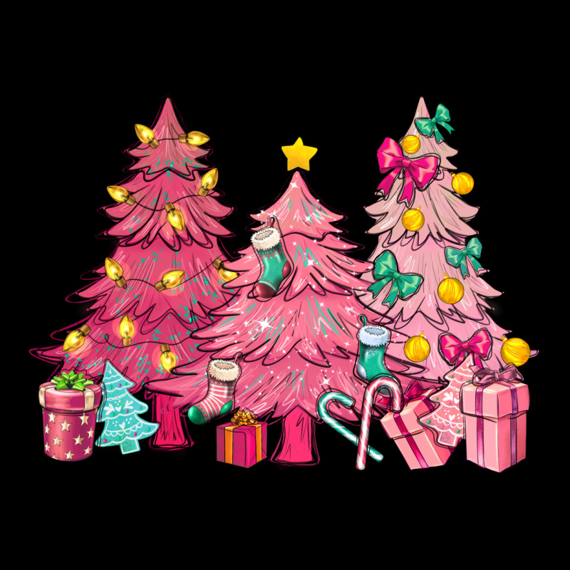 Pink Christmas Trees Premium Sweatshirt by NancyCooperArtShop | Teevron