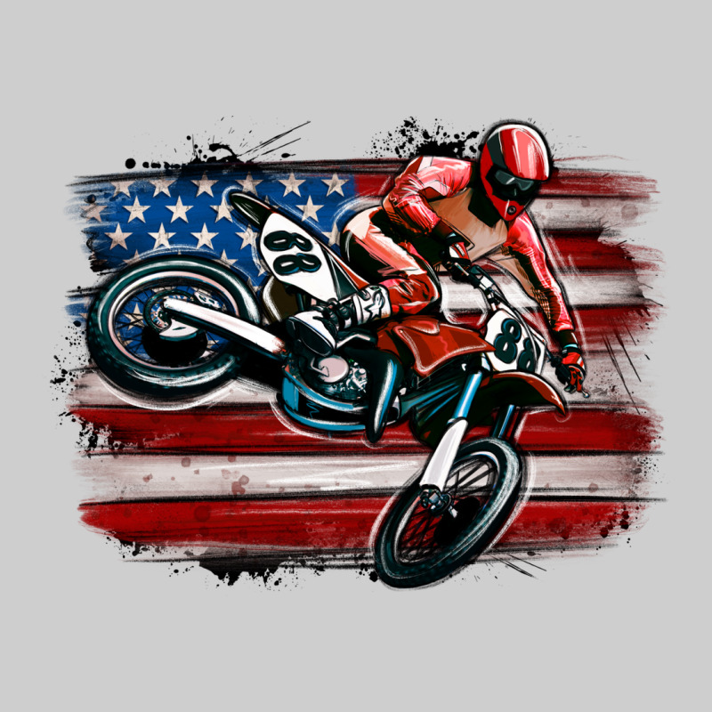Dirt Bike American Flag Premium Tee by MaliasSmallBusiness | Teevron