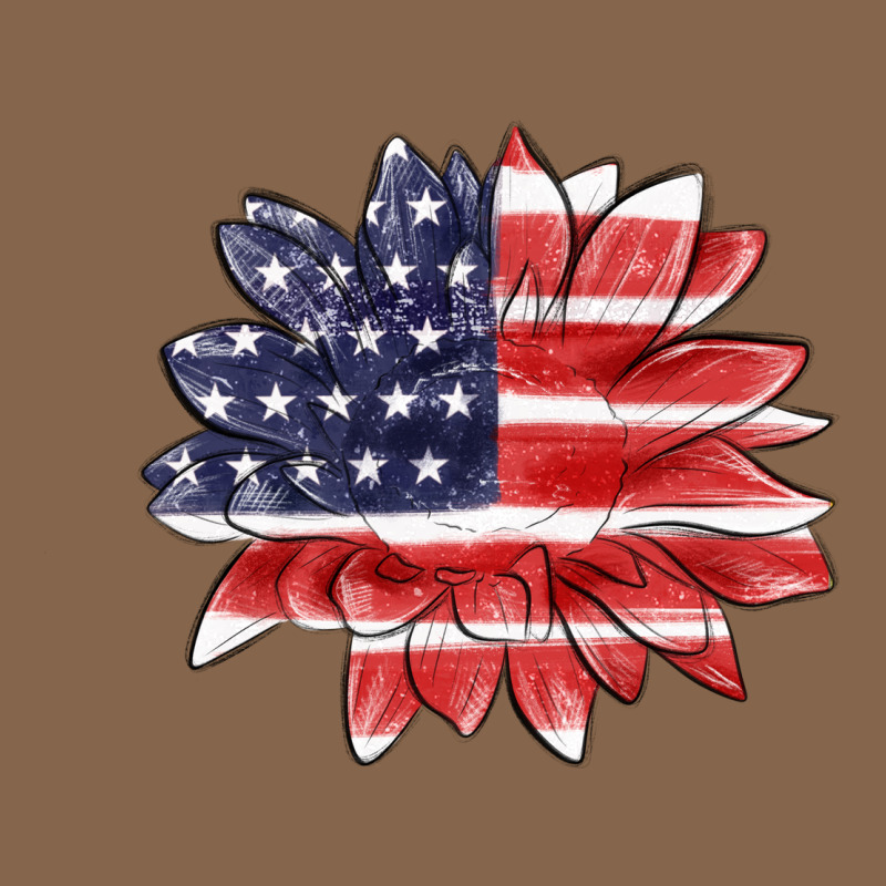 American Flag Sunflower Premium Tee by MaliasSmallBusiness | Teevron