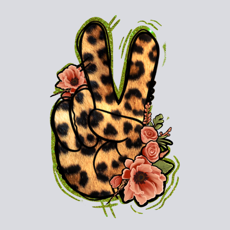 Leopard Floral Peace Sign Zipper Hoodie by Jasminsmagicworld | Teevron