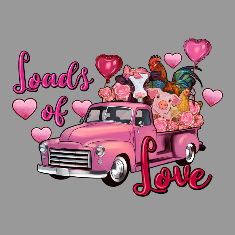 Loads Of Love Valentine's Day Farm Truck Vintage Hoodie by FaDigitalArtStudio | Teevron
