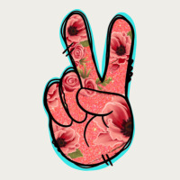 Pink Floral Glitter Peace Sign Zipper Hoodie | Teevron