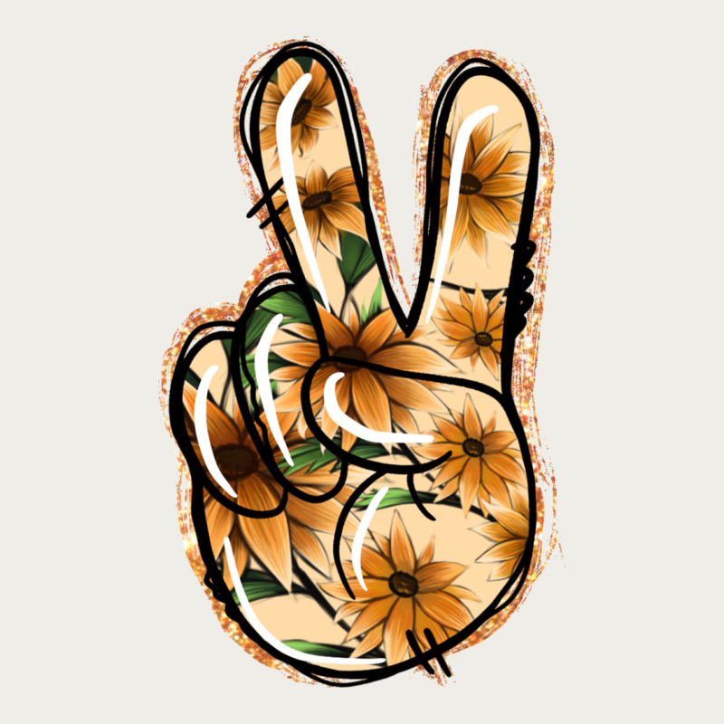 Floral Gold Peace Sign Zipper Hoodie by Jasminsmagicworld | Teevron