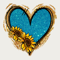 Gold Glitter Sunflower Blue Heart Zipper Hoodie | Teevron