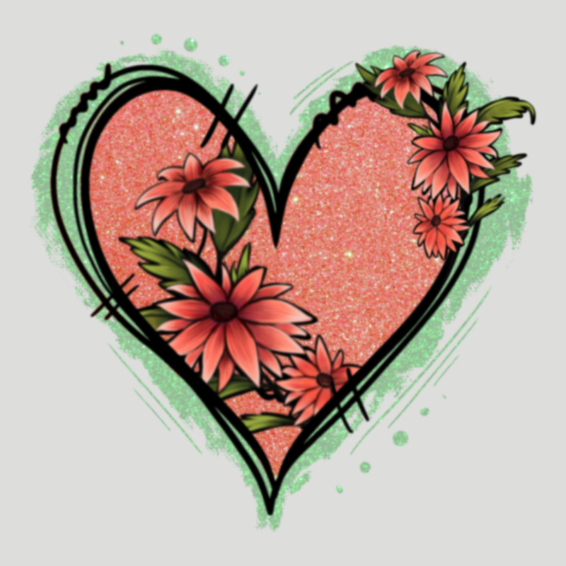 Pink Glitter Floral Heart Zipper Hoodie by Jasminsmagicworld | Teevron