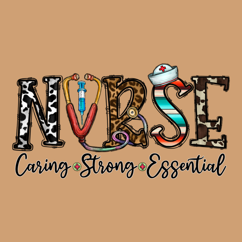 Nurse Caring Strong Essential Vintage Tee by CowhideDigitalArt | Teevron