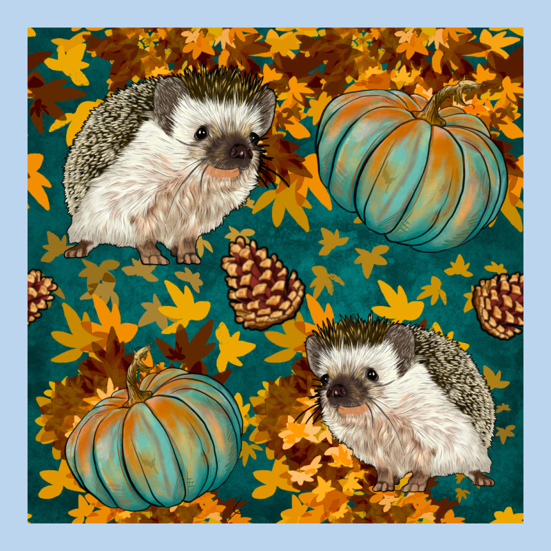 Hedgehog And Pumpkins Seamless Pattern Classic Tee by BundleAndBundleShop | Teevron
